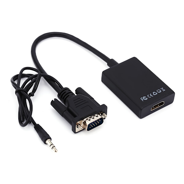 1080P HD VGA till HDMI Audio Video Kabel Adapter Konverterare med USB-Kabel För PC Dator