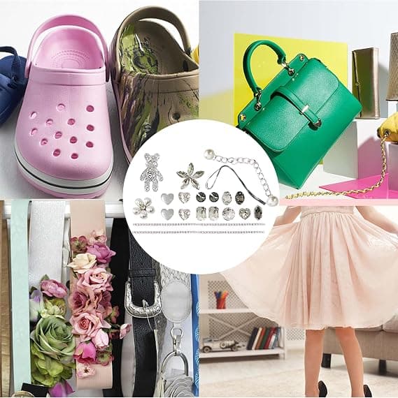 Strass Sko Blomst Tilbehør, Crocs Pins, Jibbitz, Crocs Smykker, DIY Sko Dekorationer, til Kvinder