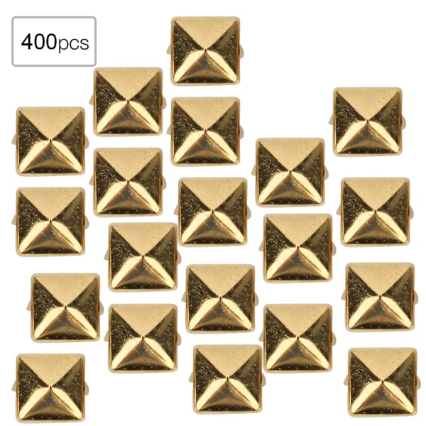 400 sæt 4MM-7MM DIY Læderhåndværk Spike Nitter Firkantede Spike Studs Tasker Sko Bæltetilbehør Guld 5mm