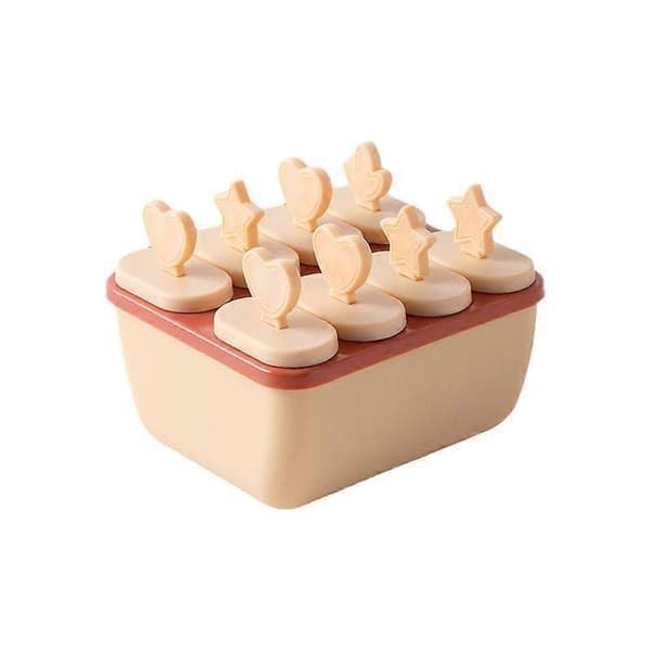 Isforme med 8 ispindemaskiner og ispindepinde (Pink 12*11,5*9,5 cm), letudløsende isforme, isforme til