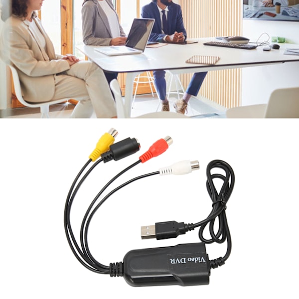 Videoinspelningskort RCA till USB Ljud Video Konverterare VHS DV VCR Hi8 DVD till Digital Konverterare för Windows för OS X