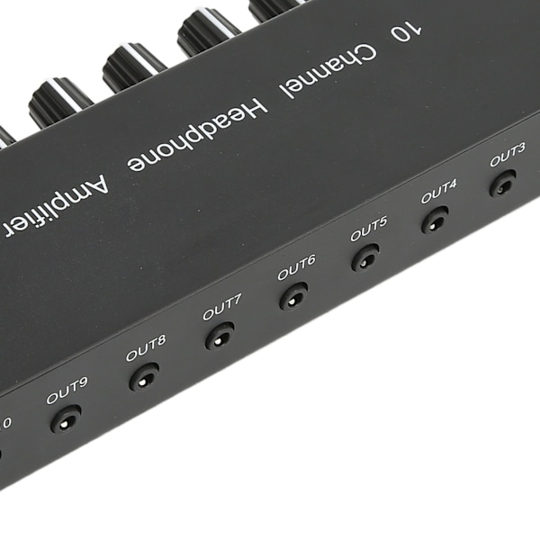 Hörlursförstärkare Aux Mini Jack 3,5mm Ingång 1 in 10 Ut Kanal Stereo Ljudförstärkare Adapter Distributör 100‑240V EU-kontakt