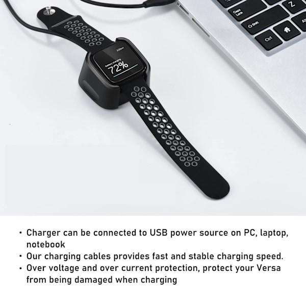 2 st Laddare USB Laddningskabel Dockningsstation för Fitbit Versa 2 Hälso- och Fitness Smartwatch