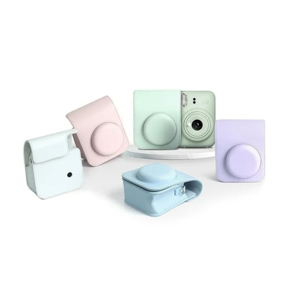 Kameraväska för Instax Mini 12, Resväska PU Läder Mjuk Axelväska