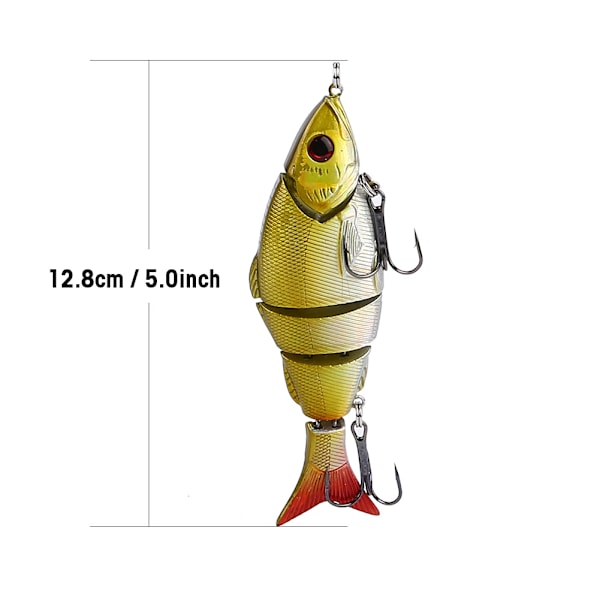 Livsliknande Konstgjort Bete Hårt Ledat Krokbete Crankbait Fiskeutrustning (C)