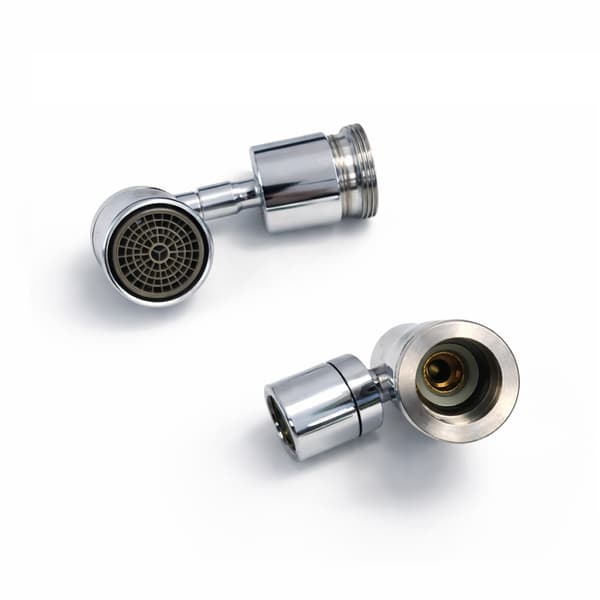 Messing vandhane mundstykke - 720° roterende adapter Silver silver
