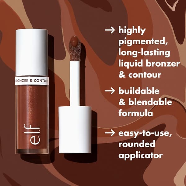 elf Camo Liquid Bronzer - Silky, Highly Pigmented Sun-Kissed Glow, Vegan - 1 Fair