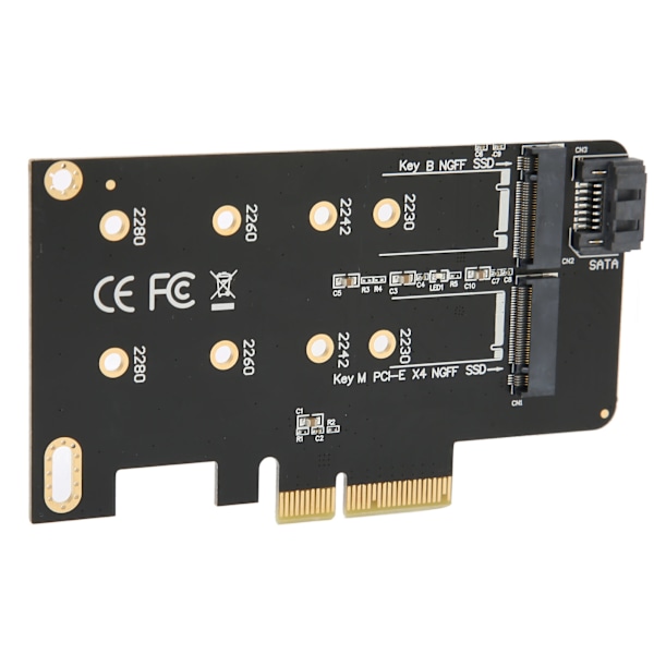 M.2 till PCIe Adapterkort NGFF M.2 till PCIE X4 6Gbps Höghastighets SSD Adapterkort för Stationär Dator Laptop