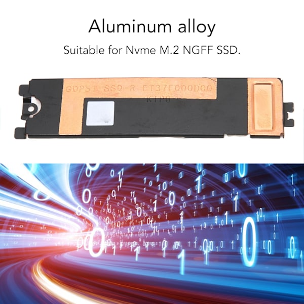 SSD Varmeafledning Cover Aluminiumlegering SSD Køling Holdbar SSD Heatsink Caddy til Nvme M.2 NGFF SSD XPS 15 9500 9510 9520