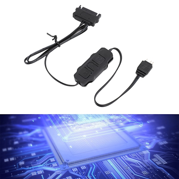 ARGB Kontroller Professionell 5V 3 Pin SATA Strömförsörjning ARGB Ljusremsa Fjärrkontroll för PC Fläktar Kylare DIY ARGB Enheter Svart