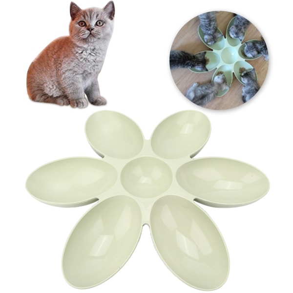 PP Slitesterk kjæledyr med seks kronblade mater med flere kasser Vannfôringsskål for katter Hunder Generelt Grønn