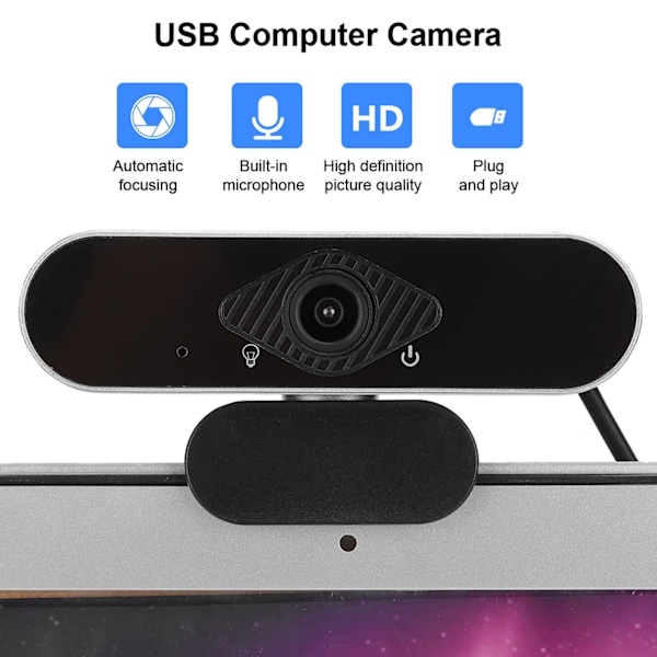 Konferens USB Dator Kamera Online Klass Automatisk Fokusering 1080P Kamera med Mikrofon