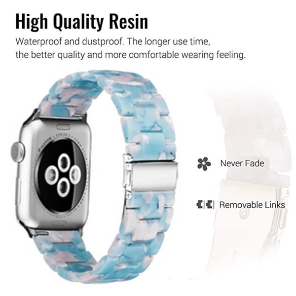 Kompatibel med Apple Watch-rem 38-40mm / 42-44mm Serie 5/4/3/2/1, Slank Resin-armbånd Udskiftningsurrem Tilbehør