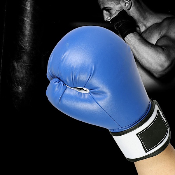 BonSem PU EVA Inre Tränings Sparring Punching Tävlingar Sandsäck Professionella Boxhandskar (Blå)