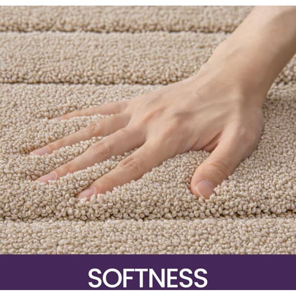 Non-Slip Bathroom Mat 50 x 80 cm, Soft Microfiber, Water Absorbent, Machine Washable, Extra Thick, Beige
