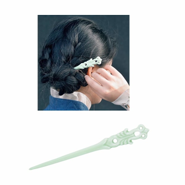 Elegant Aqua Grön Keramisk Hårnål, Vacker och Klassisk Design, Slät Yta, Retro Geometriskt Mönster, Lämplig för Bröllop, Fester, Speciella Tillfällen