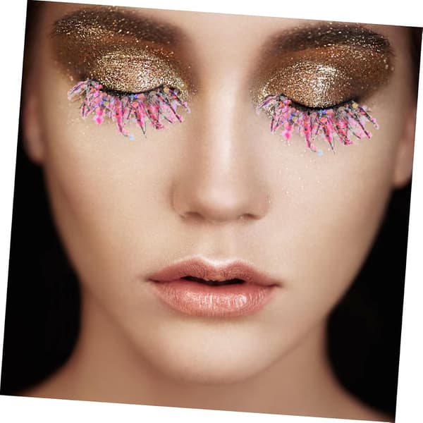 5 par glitterløsvipper, glittervippeforlengelser til Halloween, Thanksgiving, jul