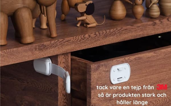 10 stk Børnesikringslåse til Skuffer Hvide