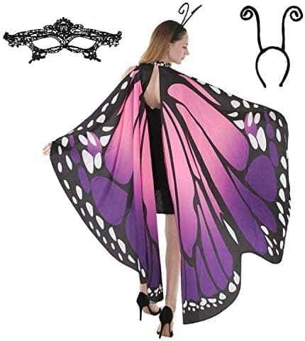Butterfly Wing Shawl, Mask and Headband Halloween Costume