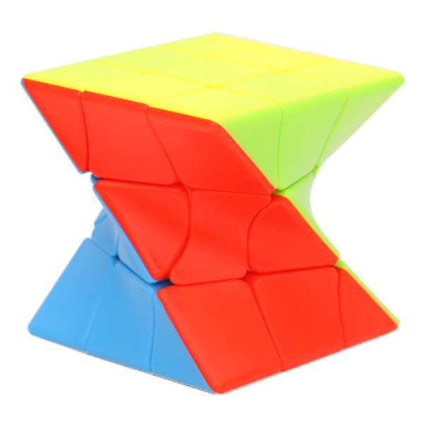 Twisty Stickerless 3x3x3 Magisk Kub, Livfullt Starkt Färgschema, Vriden Fasdesign