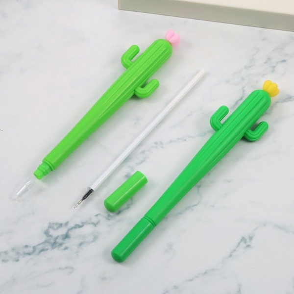 Smidig Skrift Kaktusformad Gelbläckpenna, Perfekta Gåvor Med Påfyllningsbara Miljövänliga Material, Ergonomisk Design Säkerställer Komfort, Kreativ Design För