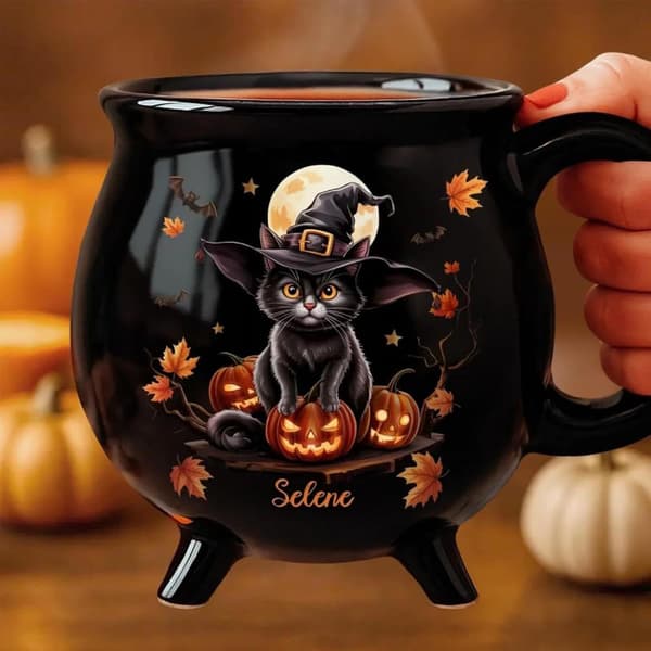 Halloween-mugg, dekorativ, skrämmande, 350 ml C - C