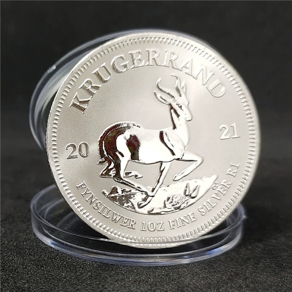 Investeringsklassat Silver, Briljant Ocirkulerat 1 Troy Ounce Rent Silvermynt För Samlare Och Investerare, Silver Krugerrand