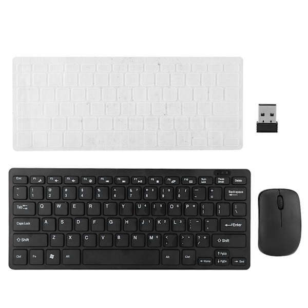 för HK-03 2.4G Mini Trådlöst Tangentbord och Optisk Mus Set för Stationär Dator Laptop Smart TV Svart