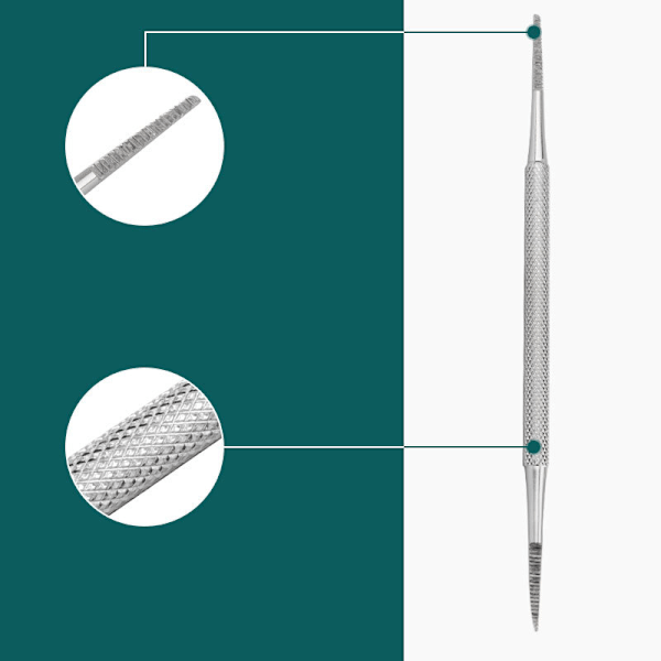 Set med fil och lyftare för inåtväxande naglar, professionella pedikyrverktyg med ergonomisk design i kirurgiskt rostfritt stål för enkel och säker behandling av tånaglar