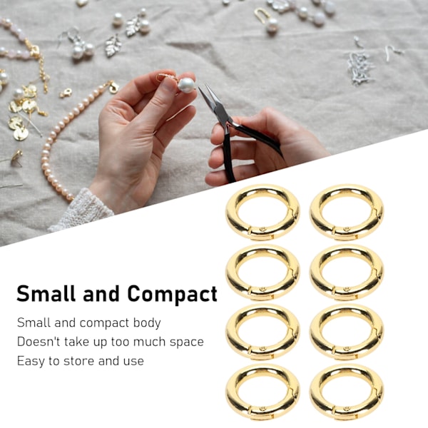 20 st Spring Ring Spännen Innovativa DIY Handgjorda Koppar Spring Spännen för Halsband Armband Fotkedjor Örhängen Guld