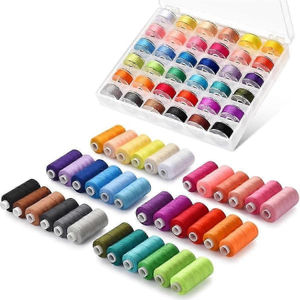 【CJY】Entertainment【CJY】72 Pcs Sewing Thread Set, 36 Colors Sewing Machine Threads, Pre-wound Bobbins Sewing Thread Set, 365 Meters Per Spool