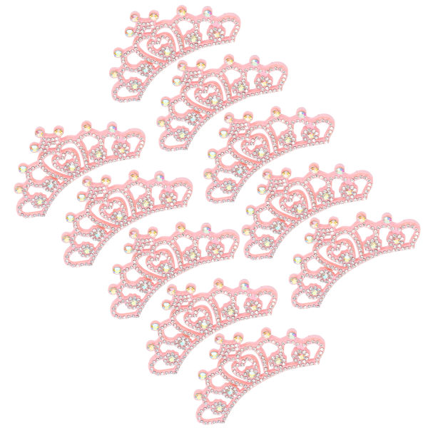 10 stk. Rhinestone-kludapplikationer Kroneformede patches Tøjtilbehør 8,8x4,5 cm Pink Blomstertype