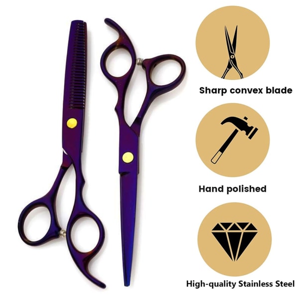 Hårklippningssax - - Professionell hårsax, gallringssax, hårkam Purple