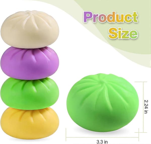 Squishy Dumpling Sensoriska Leksaker Mysterium Dumpling Squishy Stressavlastning Fidget Påskpresenter för Barn & Vuxna Ångestlindring Kläm Purple