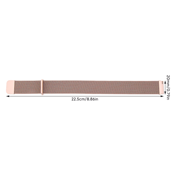 20mm Metallnät Klockarmband Rostfritt Stål Snabbkoppling Generell Klockrem för Galaxy Watch för Vivoactive HR för Amazfit GTS 2 Mini Roséguld