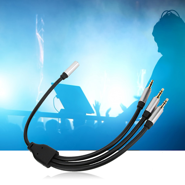 1 Hona till 3 Hane 3.5mm Ljudkabel AUX-kabel för Mobiltelefoner Datorer Högtalare