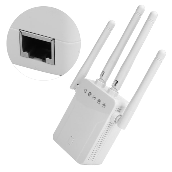 2.4GHz 300Mbps Trådlös Repeater 4 Externa Antenner WiFi Räckviddsförlängare ZF-3Z06 100-240V