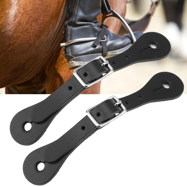 1 pari ratsastustarvikkeita käsintehty aitoa nahkaa hevosurheilun kannushihna (musta)