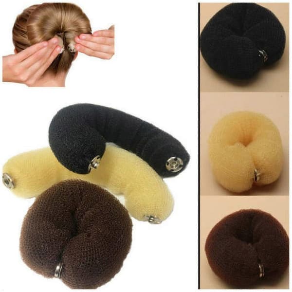 Hårknoldssæt til kvinder, genanvendelige nylon-donutværktøjer med sikkert hold, 3 farver
