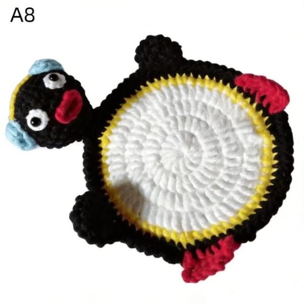 Animal Crocheted Coasters Cartoon Crocheted Cup Coasters Cup Accessories A8