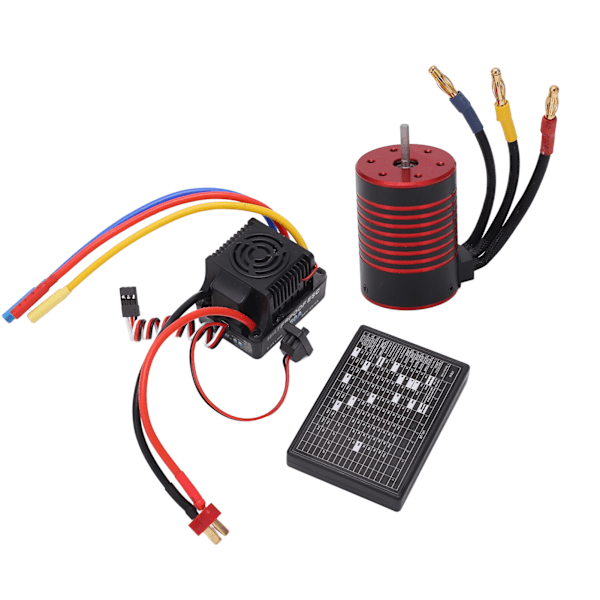 Vattentät 3650 Borstlös Motor med 60A ESC Programmeringskort Combo Set Tillbehör för 1/10 RC Bil 5200KV