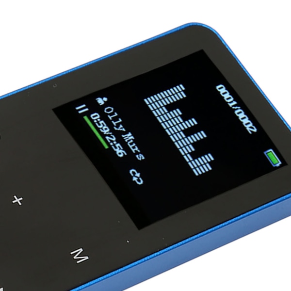 MP3-spelare 8G Bluetooth 4.2 1.8 tums skärm Brusreducering Förlustfri Bärbar MP4-spelare med Översättningsordbok Blå