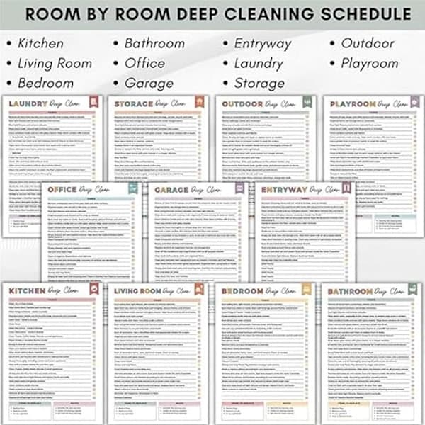 Cleaning Planner, Organization Tool - Chore Planner, Editable Cleaning Schedule Book for Home, Daily, Weekly, and Monthly Annual Cleaning Checklist (1 pc)