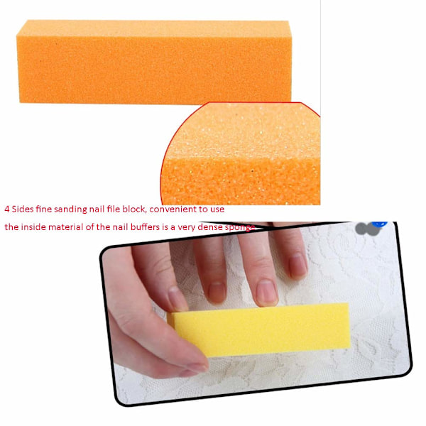 DIY Nagelkonst Väsentlig, 12 Delar Dubbelsidiga Nagelfilar Smärgelbräda, Tvättbar Återanvändbar