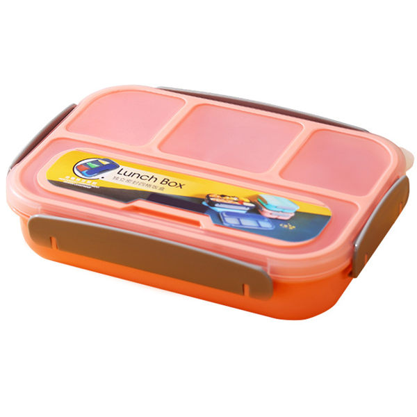 Bento-boks for voksne, Bento-lunsjboks for barn med 4 rom og skje 1000 ML lekkasjesikker matoppbevaringsboks til skolen pink