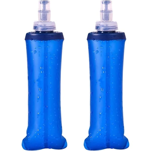 2-pack Soft Bottles 250ml Foldable TPU Running Water Bottles Outdoor Hydration Bottle