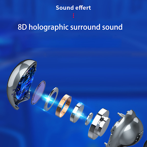 Trådlösa Bluetooth-hörlurar Öronkrok Bone Conduction Hörlurar LED Touch Hörlurar