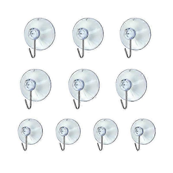 10 Transparenta Sugkoppskrokar Kläder Jacka Metallkrok