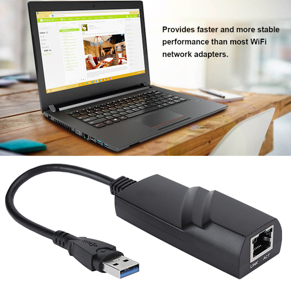 RJ45 Ethernet Nätverks LAN Adapter Snabb Datortillbehör för PC USB 3.0 till 10/100/1000 Mbps