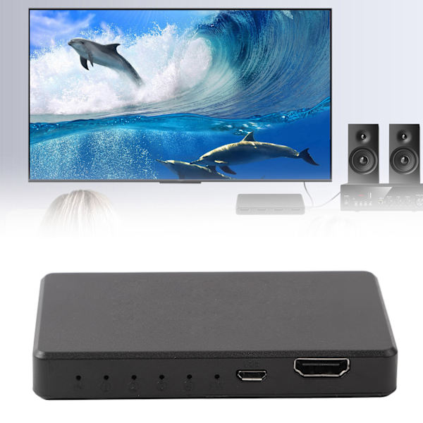4K HD Multimedia Interface Splitter 1x4 1 ingång 4 utgångar HD Multimedia Interface Förlängare för PC Projektorer Svart